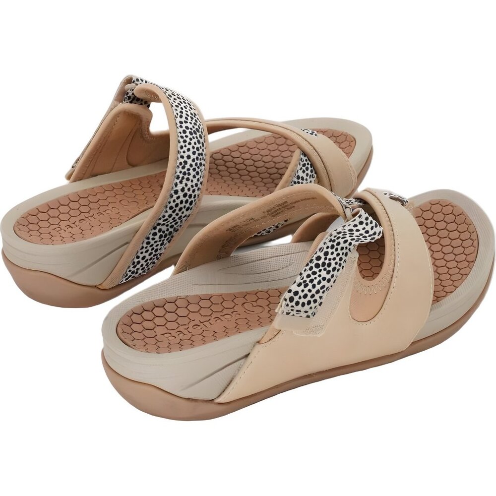 Baretraps Denni Beige Leopard Comfort Sandals Toe Post Women's US 7.5M - Picture 3 of 6